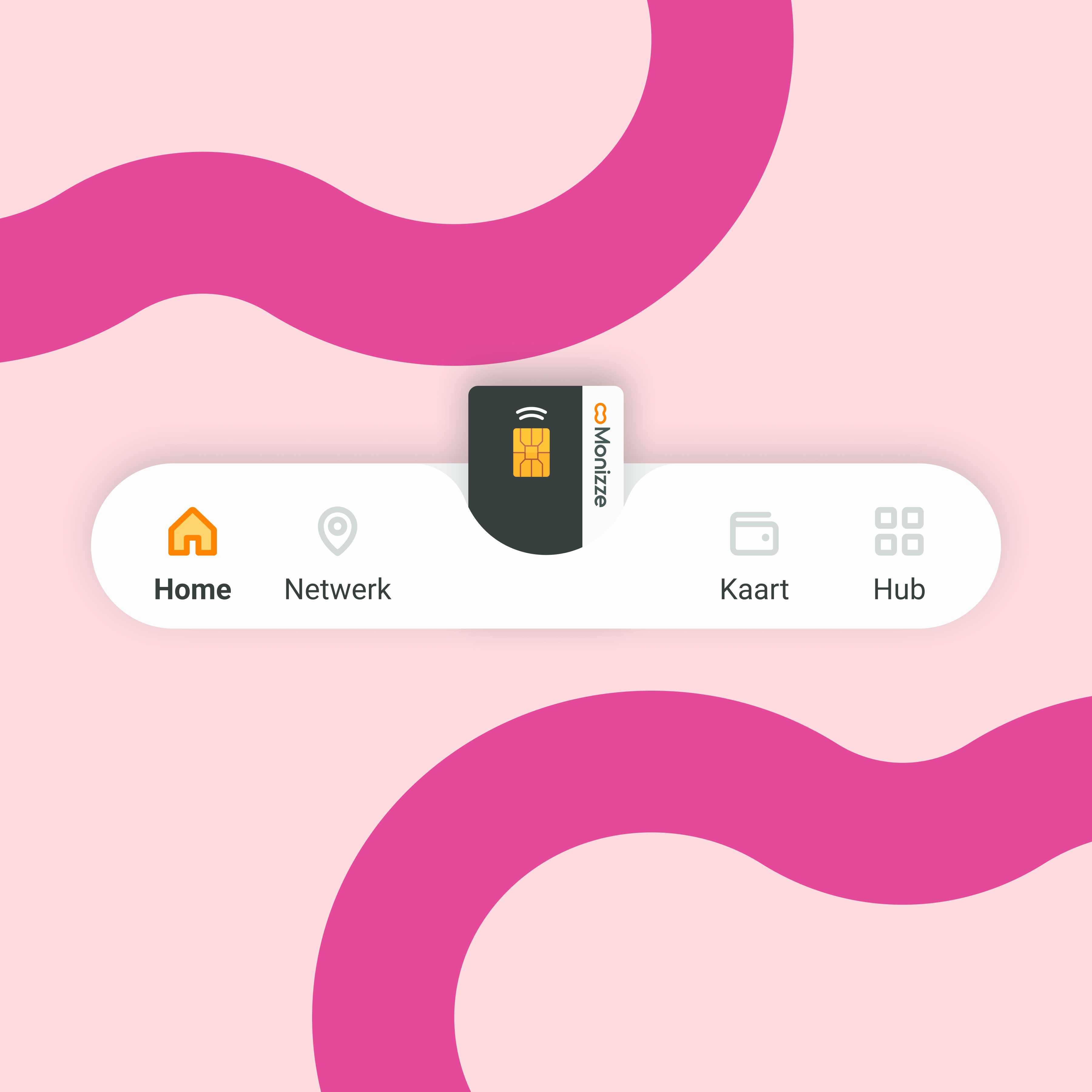 Nieuwe navigatiebalk van de Monizze-app