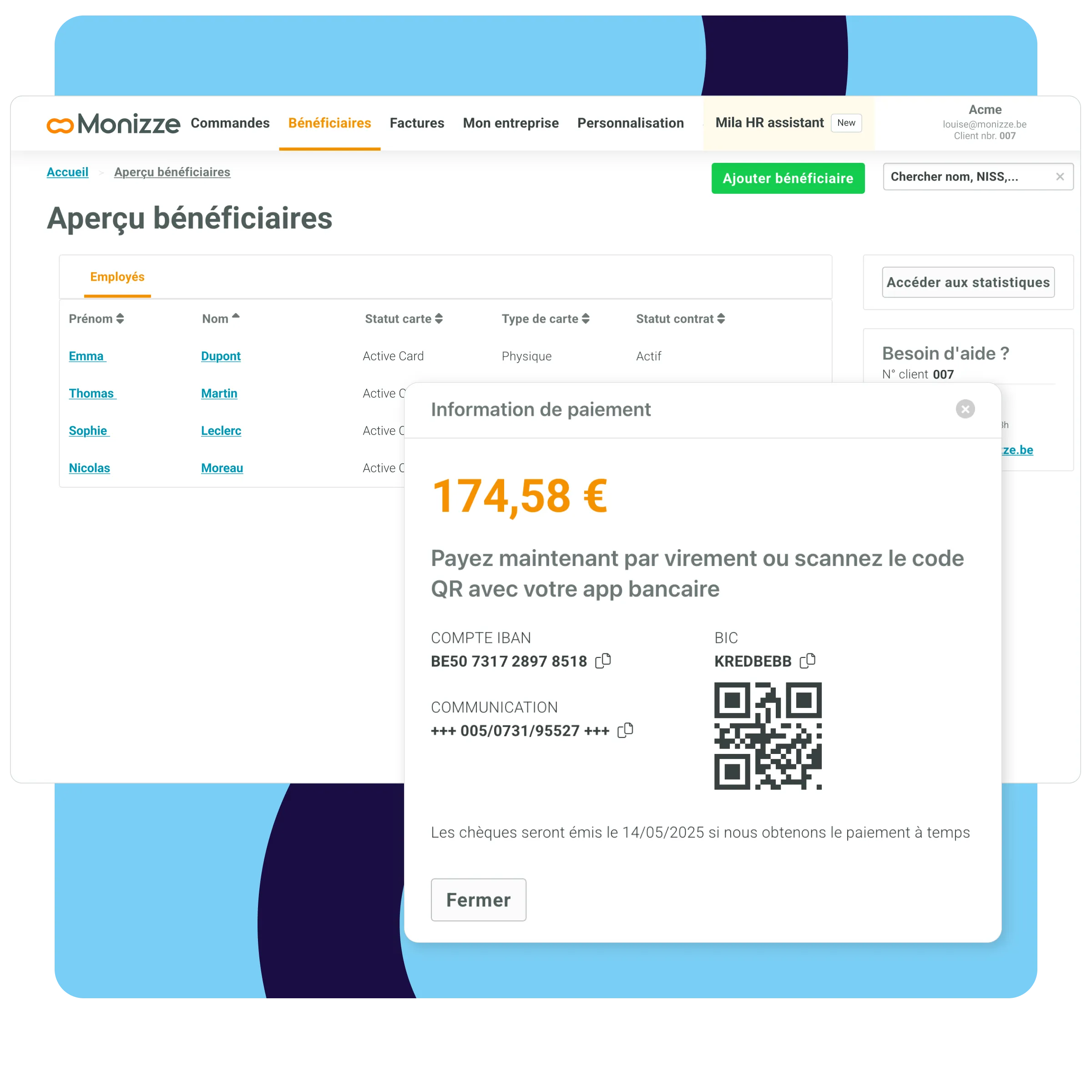 Espace client Monizze