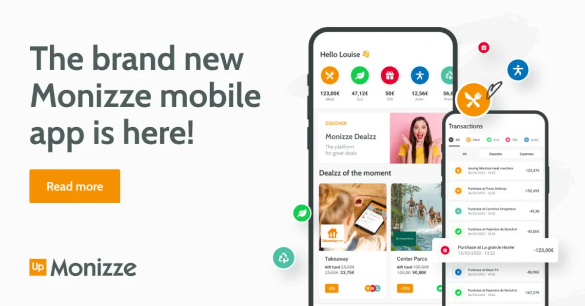 Your Monizze mobile app has a new look and additional functionalities