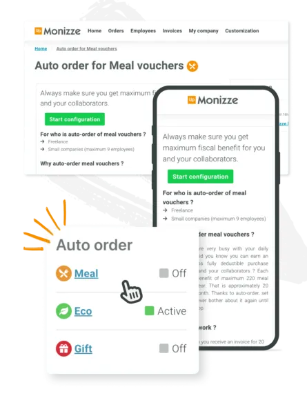 Automatic voucher order in the Monizze client area