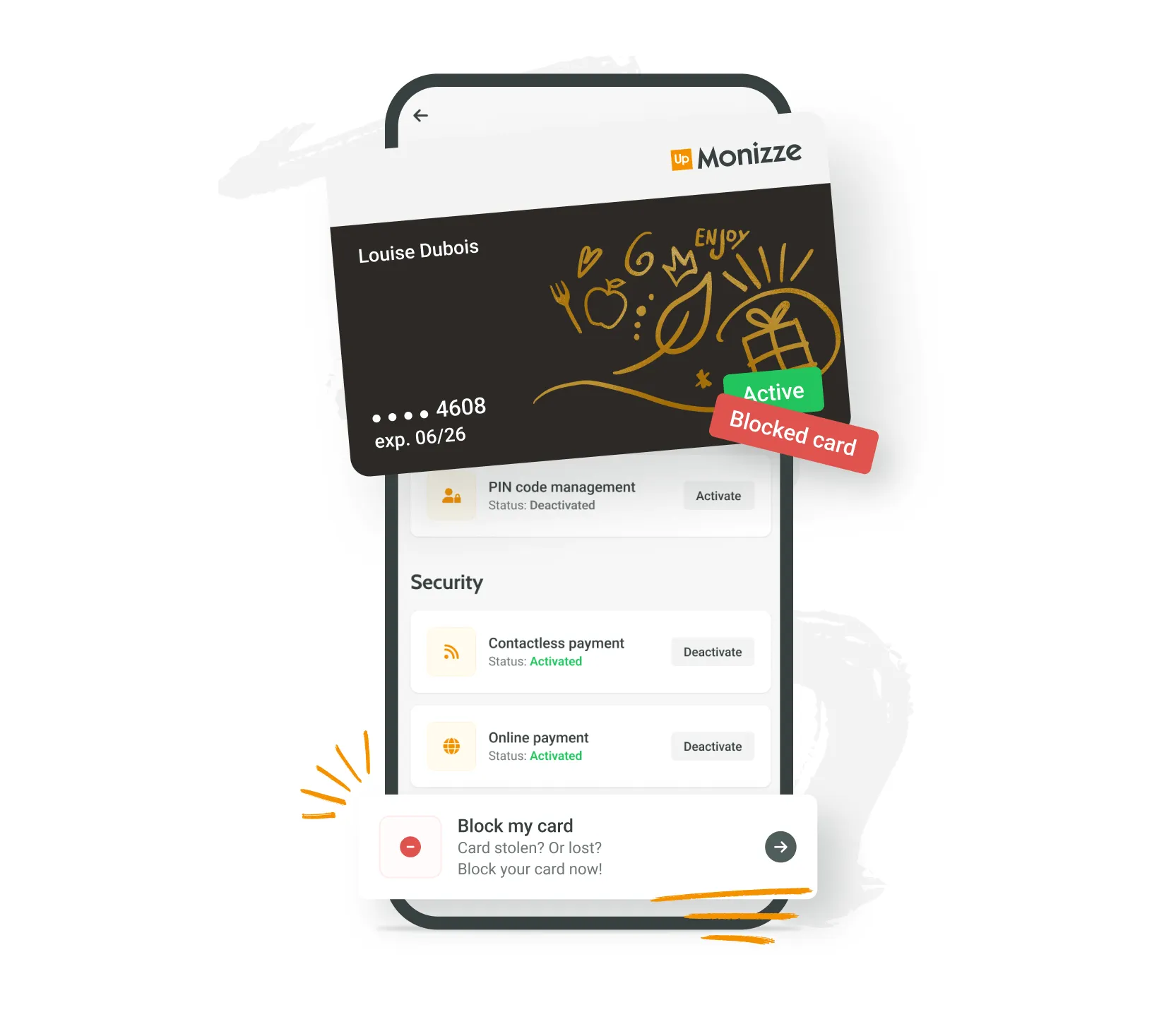 Block your card in one click